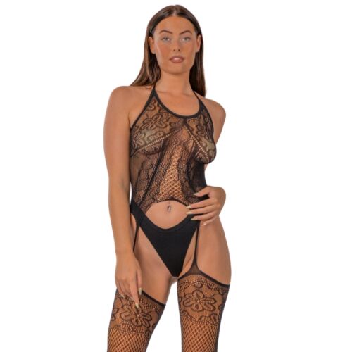 Bodystocking Lace z halter neck