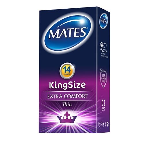 Prezerwatywy Mates King Size 14 sztuk z łatwym dopasowaniem