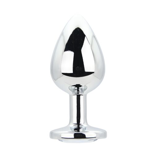 Plug analny Toosh Metal Butt Plug Large Clear Stone Plata