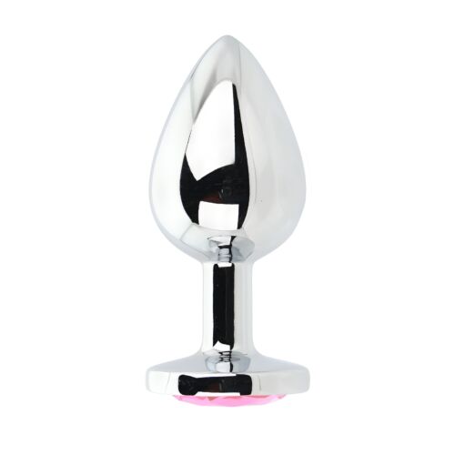 Plug analny Toosh Metal Butt Plug Large Stone z ozdobną podstawą Rosa