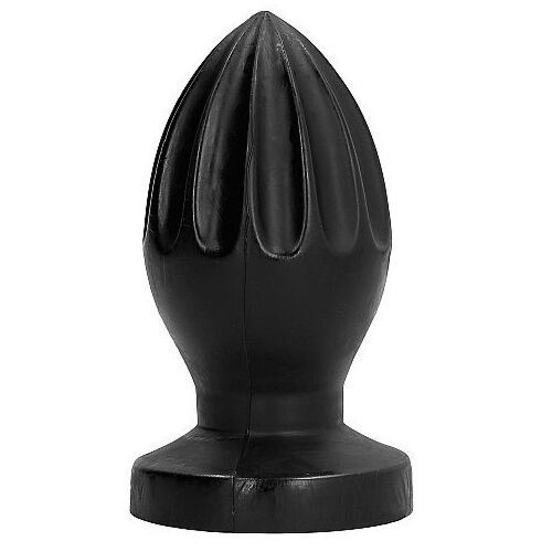 Plug Anal ALL BLACK 12 CM z głębokimi rowkami