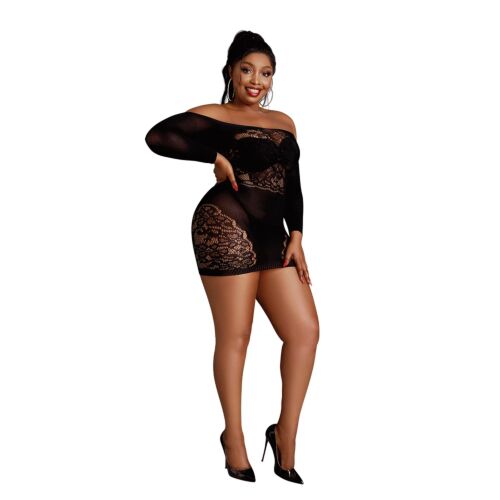 Sukienka Moonlight Lingerie Mini z odkrytymi ramionami Plus Size