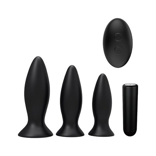 Plugs analne S Pleasures Triplicity Black z wibratorem