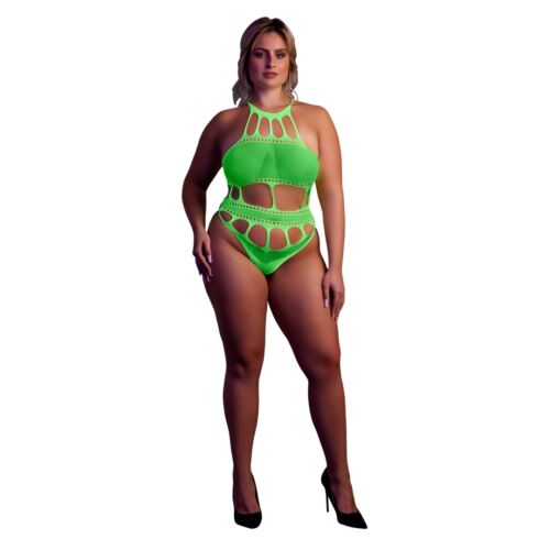 Bodystocking Cut Out Thong Shots Toys | Neonowa zieleń