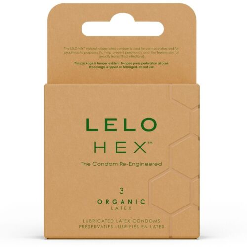 Prezerwatywy LELO HEX Organic z L-argininą - 3 sztuki