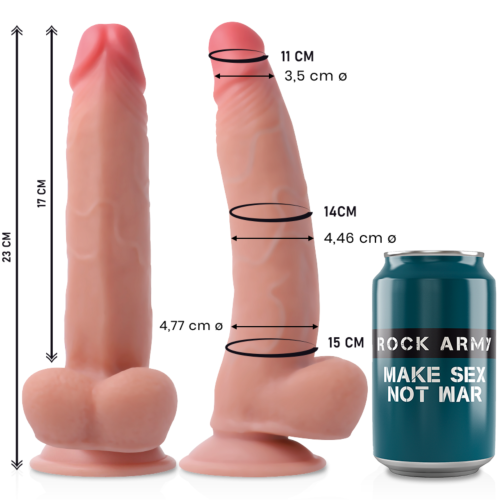 Dildo ROCK ARMY Leopard 23 cm z podwójną gęstością