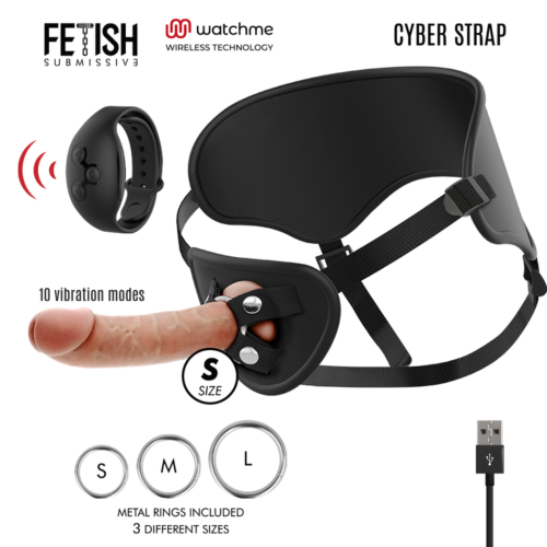 Uprząż FETISH SUBMISSIVE CYBER STRAP z dildo zdalnie sterowanym