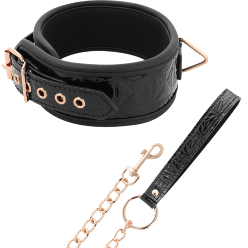 Obroża BDSM BEGME BLACK EDITION z metalową łańcuchową