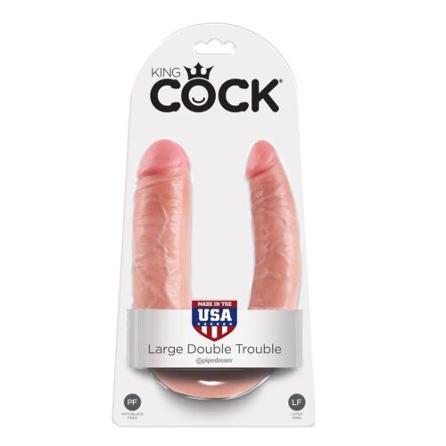 Dildo podwójna penetracja KING COCK 17.8 cm naturalne