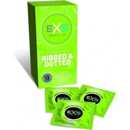 Prezerwatywy Exs Ribbed & Dotted z teksturą stymulującą