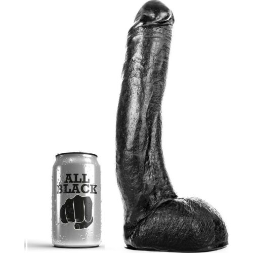 Dildo ALL BLACK 29 cm z elastycznego PVC