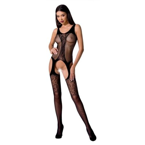 Body z siateczki PASSION WOMAN BS072 z otworem w kroku