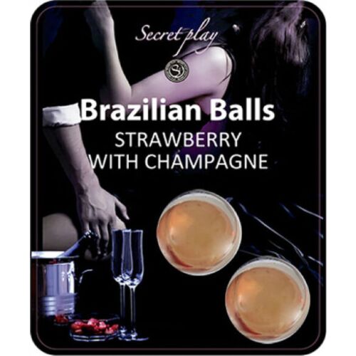 Bolas Brazilian Balls SECRETPLAY z lubrykantem truskawkowym