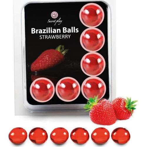 Bolas Brazilian Balls SECRETPLAY - Zestaw 6 truskawkowych