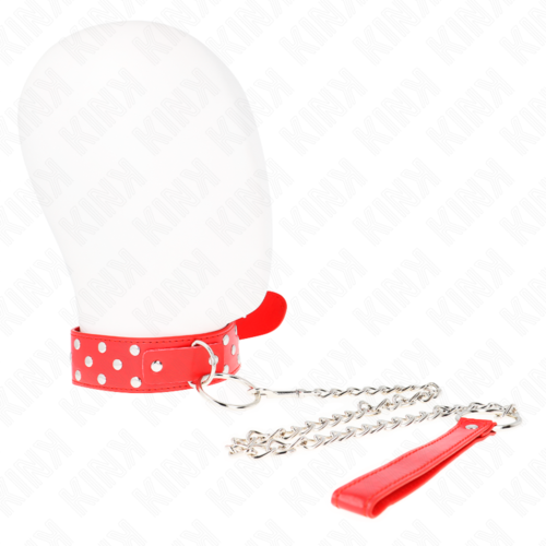 Obroża KINK ze smyczą 65 cm i nitem z kółkiem regulowana 36-50 cm x 3,8 cm