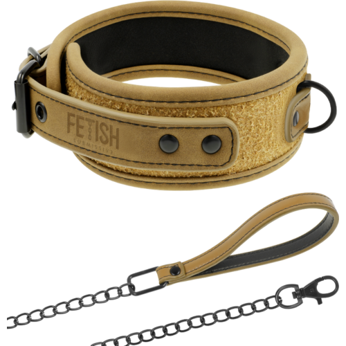 Collar BDSM Fetish Submissive Origin z metalową łańcuchem