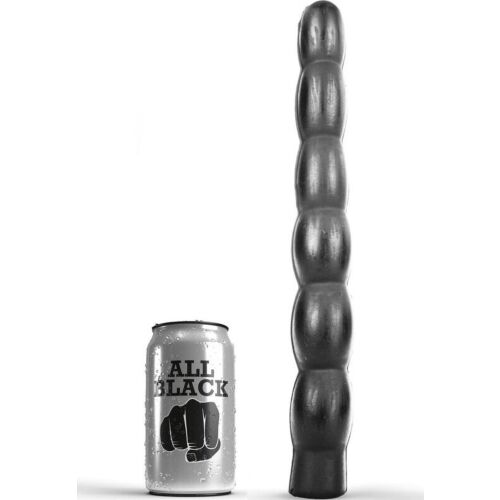 Dildo anal ALL BLACK 32 cm — falisty i giętki