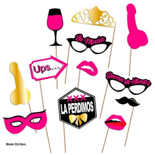 Zestaw na Photocall Diablo Picante Model 2 - 12 sztuk zabawnych akcesoriów