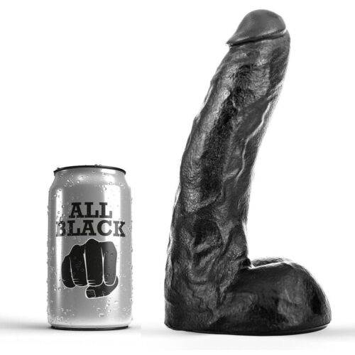 Dildo ALL BLACK 22 CM - Elastyczny i hipoalergiczny