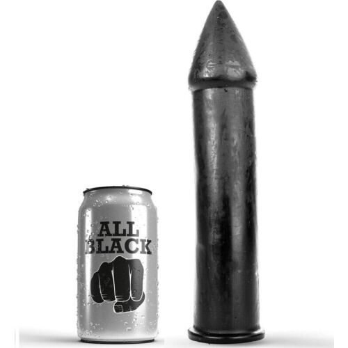 Dildo ALL BLACK 24 CM - Hipoalergiczne PVC i wygodne użytkowanie