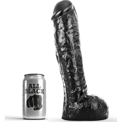 Dildo ALL BLACK DONG 29 cm gruby trzon