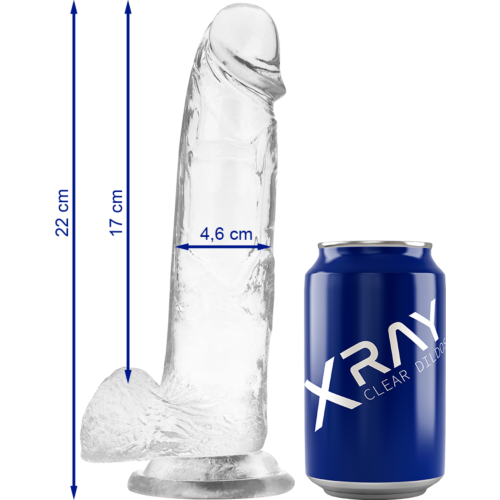 Dildo X RAY Clear 22 cm z realistycznym kształtem