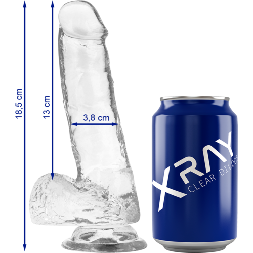 Dildo X RAY Clear 18.5 cm z przyssawką