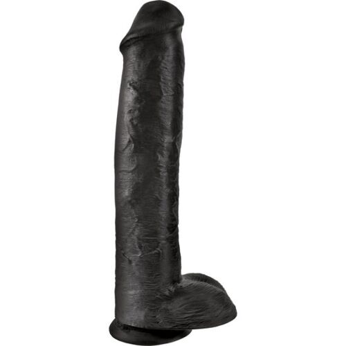 Dildo KING COCK 38 CM z jądrami