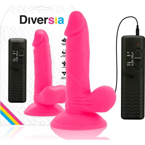 Dildo DIVERSIA 17 cm z wibracją i elastycznością