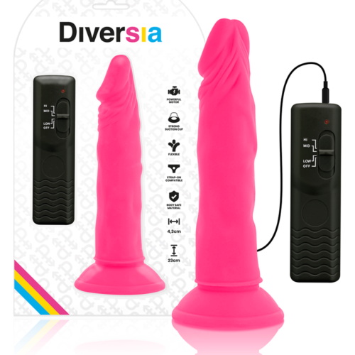 Dildo DIVERSIA 23 CM z wibracjami i elastycznym rdzeniem