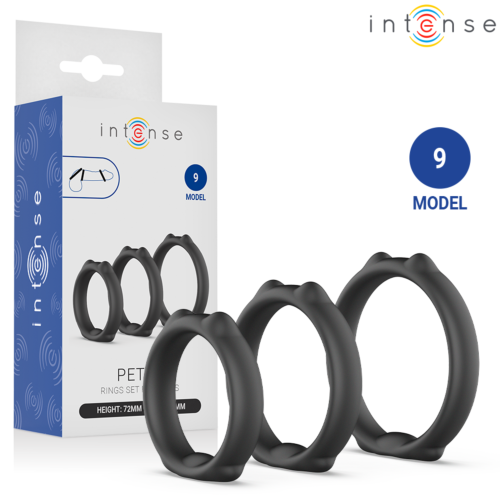 Pierścień do penisa INTENSE FOR HIM Model 9 Zestaw 3 sztuk