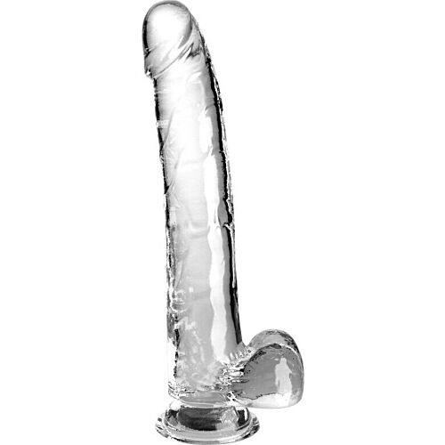 Dildo King Cock Clear 24.8 cm z realistycznym wzorem