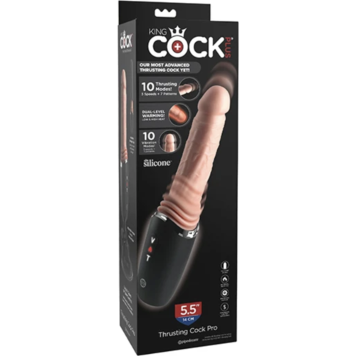 Dildo KING COCK PLUS THRUSTING PRO z ruchem, wibracją i grzaniem 12,7 cm