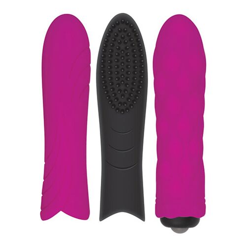 Wibrator Evolved Pleasure Sleeve Trio z 3 nakładkami