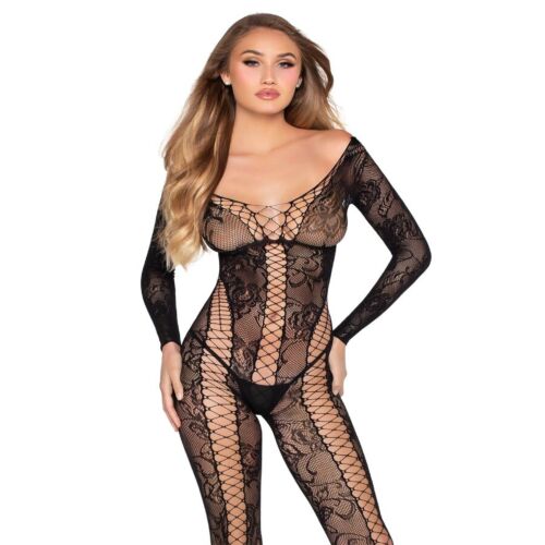 Bodystocking LEG AVENUE 89369 z koronką i siatką