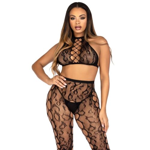 Top i rajstopy LEG AVENUE 89372 z efektem leoparda