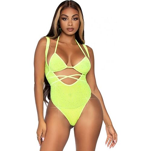 Leg Avenue Bikini Top i Body z siateczką i strassami