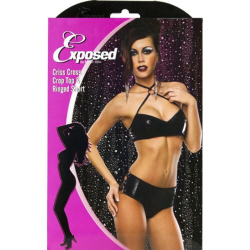 Crop Top i Boy Short Exposed - Zmysłowy zestaw