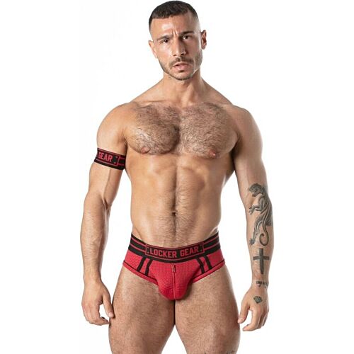 Majtki LOCKER GEAR SPORT MESH JOCK BRIEF czerwone S
