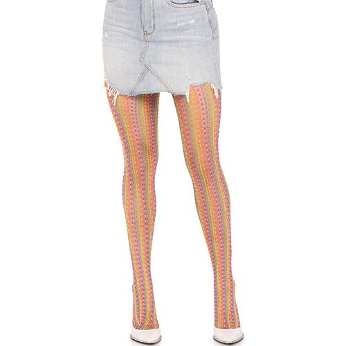Medias Leg Avenue Wielokolorowe z wzorem tęczy