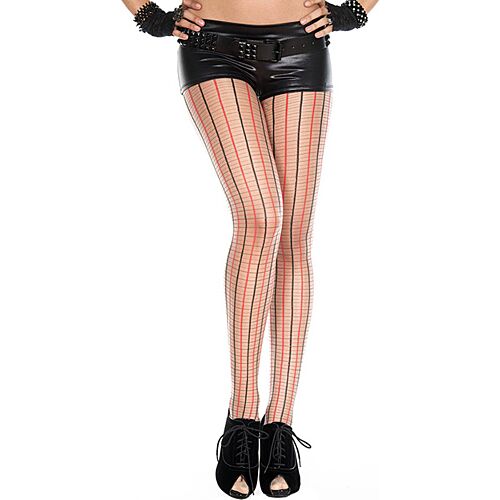 Pończochy Music Legs z motywem kratki