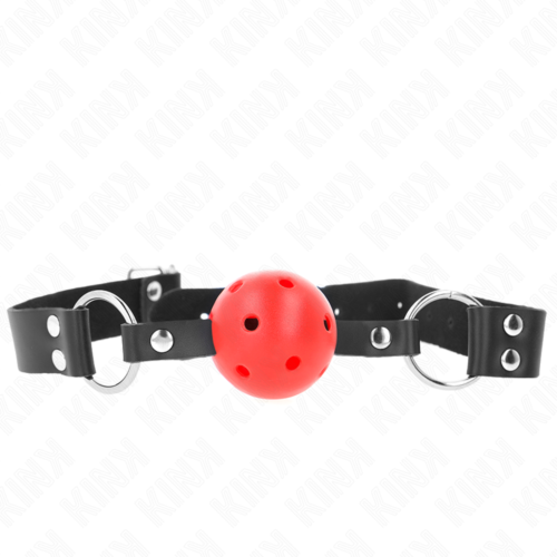 Oddychający knebel kulkowy KINK 4 cm z podwójnym nitem 62,5 x 2,5 cm regulowany 42-58 cm