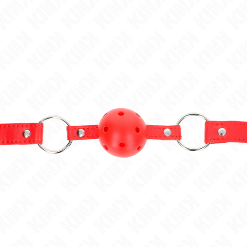 Oddychający knebel kulkowy KINK 4 cm z podwójnym nitem Model 1 62,5 x 2,5 cm regulowany 42-58 cm