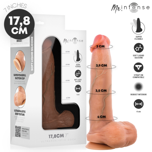 Dildo MR. INTENSE Bruce S 17,8 cm z jądrami
