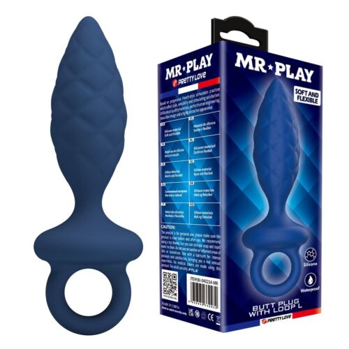 Plug analny MR PLAY z pierścieniem o teksturowanej powierzchni