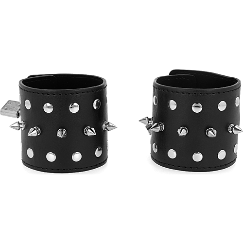 Kajdanki KINK WRIST RESTRAINT Muñequeras Punk z Kolcami