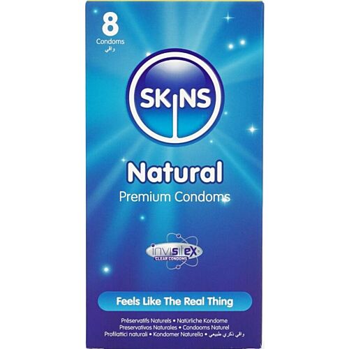 Kondomy SKINS Natural 8-Pack - 33% więcej w opakowaniu
