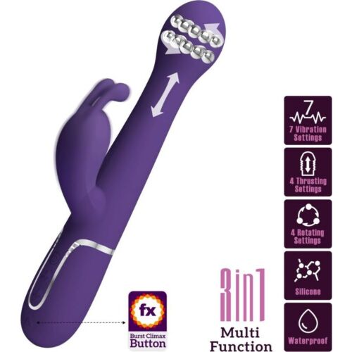 Wibrator Rabbit Pretty Love Dejon z potrójną funkcją