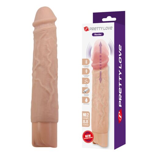 Realistyczne wibrujące dildo Pretty Love Kessler z 10 trybami wibracji i 10 posuwu 22 cm