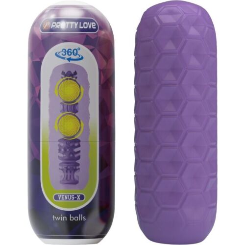 Masturbator PRETTY LOVE TWIN BALLS z podwójnymi jądrami